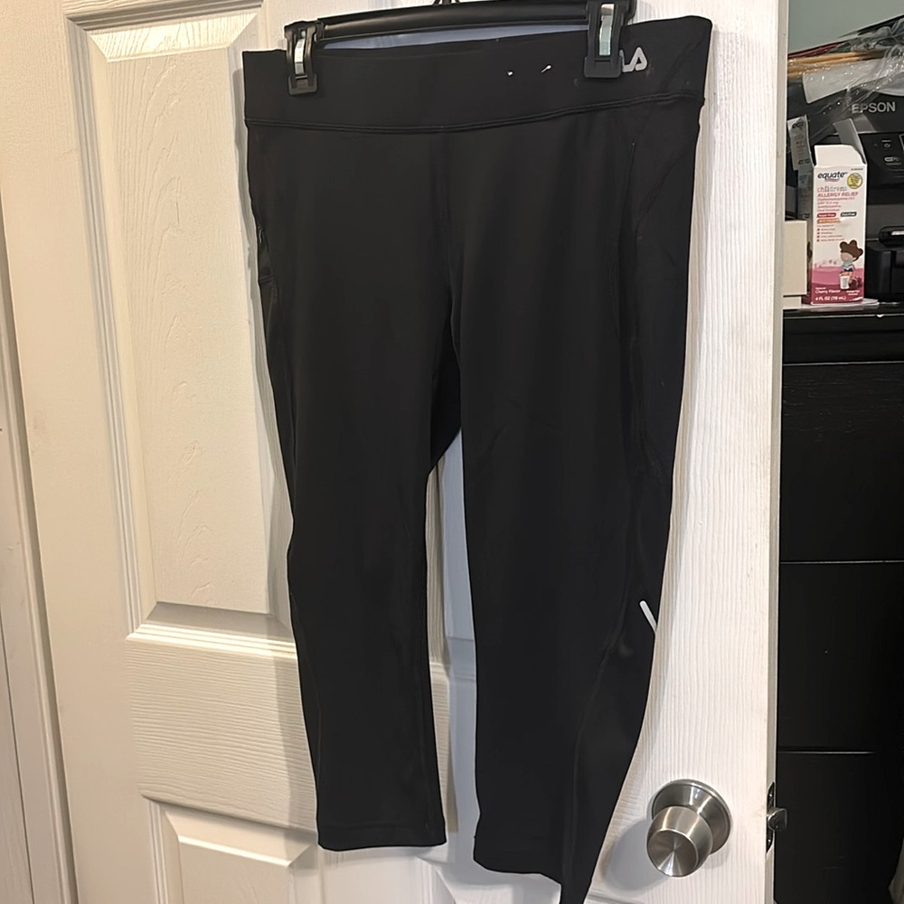 Black Fila Performance Running Exercise Pants